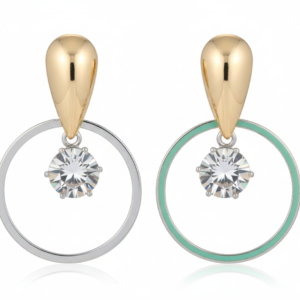 Earrings with Crystal Charm