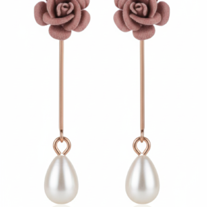 Flower Pearl Drop Earrings