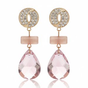 Pink Crystal Drop Earrings