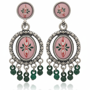 Earrings with Green Beads