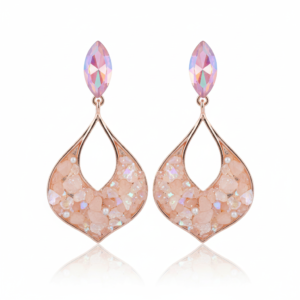 Rose Aura Teardrop Mosaic Earrings