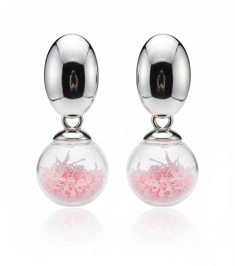 Transparent Ball Drop Earrings