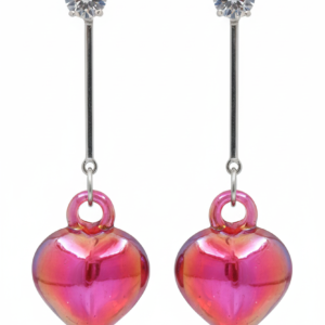 Pink Heart Drop Earrings