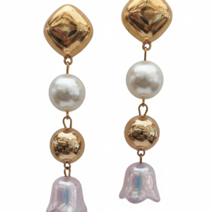 Gold & Pearl Beaded Drop Earrings