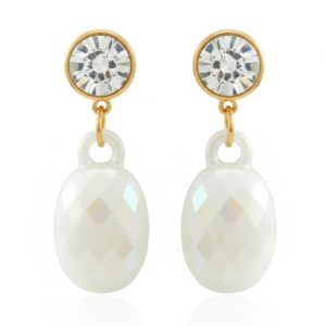 Gold Finish Crystal Earrings