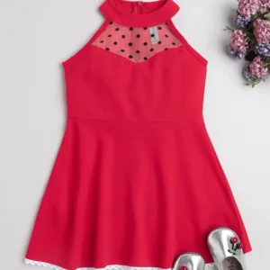 Girls Stylish Red Party Wear Dress