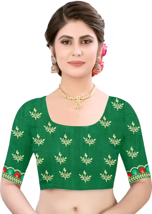 Net Saree With Blouse - Image 3