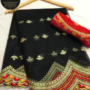 Net Saree With Blouse