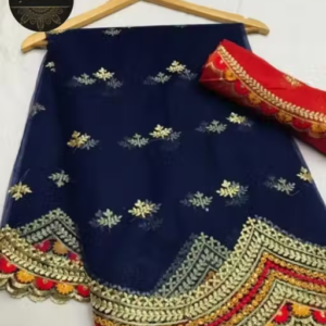 Net Saree With Blouse