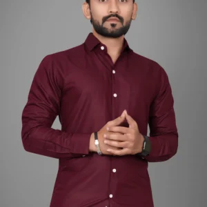 Men’s Solid Maroon Casual Shirt