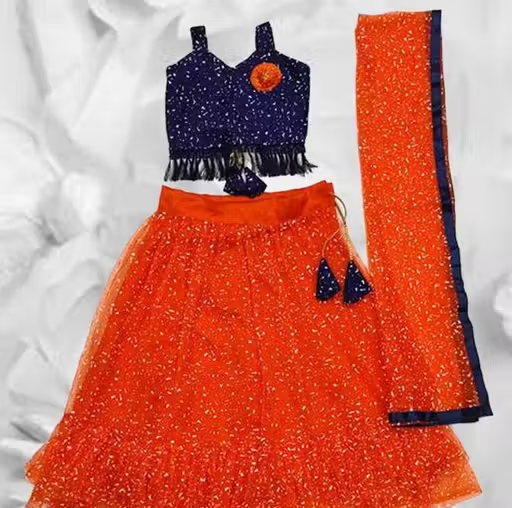 Kids Fully Stitched Lehenga Choli with Dupatta Set
