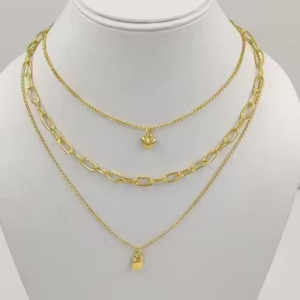 Trendy Triple Layer Necklace Chain