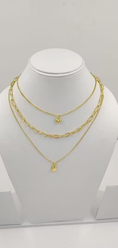 Trendy Triple Layer Necklace Chain