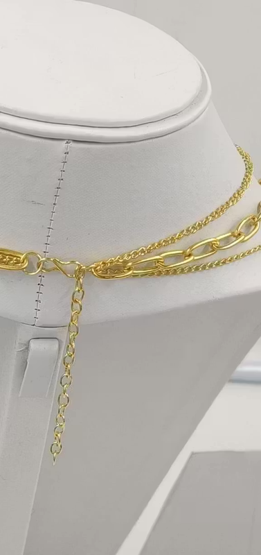 Trendy Triple Layer Necklace Chain - Image 2