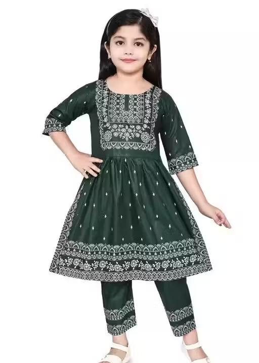 Naira Cut Kurti with Dhoti Pant Set (Green) - Image 4