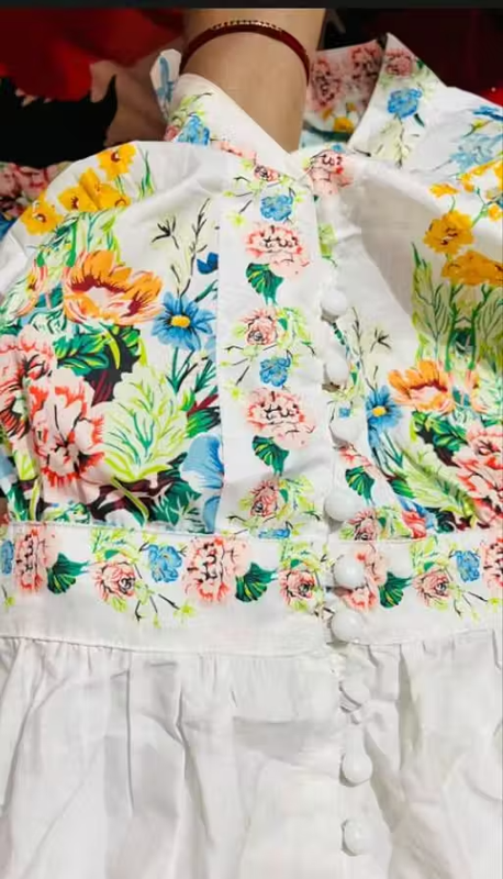 Puff Sleeve Stylish Floral Printed Dress for Women - Image 3