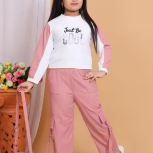 Stylish Girls Two Piece Outfit (Top & Pants with Purse)