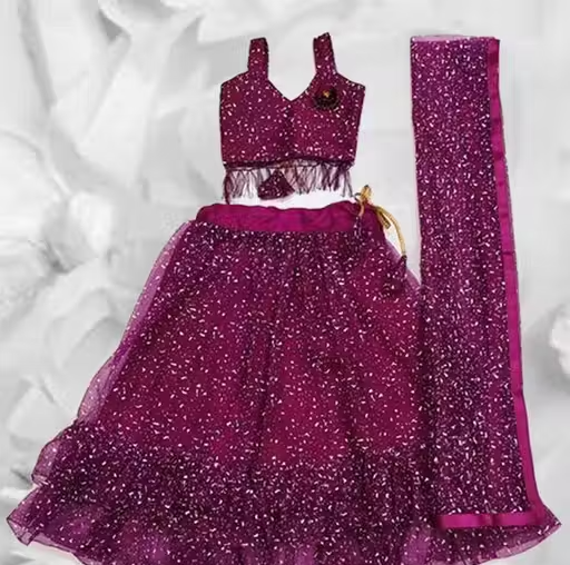 Kids Fully Stitched Lehenga Choli with Dupatta Set