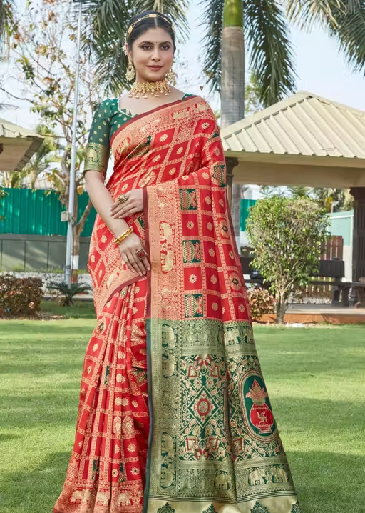 saree with unstitched blouse - Image 2