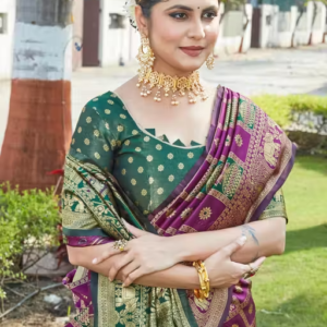 saree with unstitched blouse