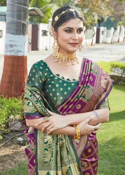 saree with unstitched blouse