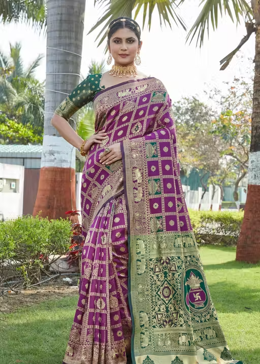 saree with unstitched blouse - Image 2