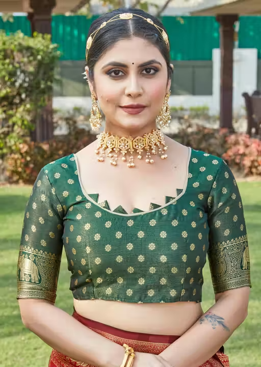 saree with unstitched blouse - Image 4