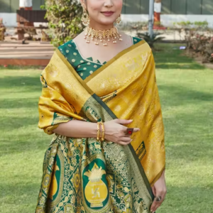 saree with unstitched blouse