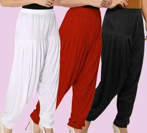 Women & Girls Patiala Pants Combo (Pack of 3)