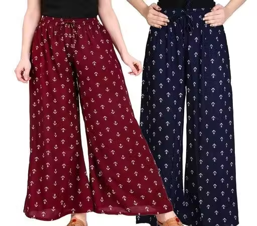 Gorgeous Trendy Women’s Printed Palazzo Combo (Pack of 2)