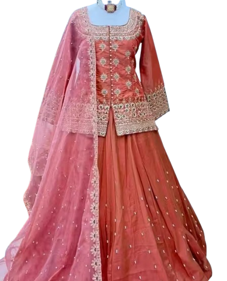 Women Designer Silk Lehenga Choli with Dupatta Set - Image 2