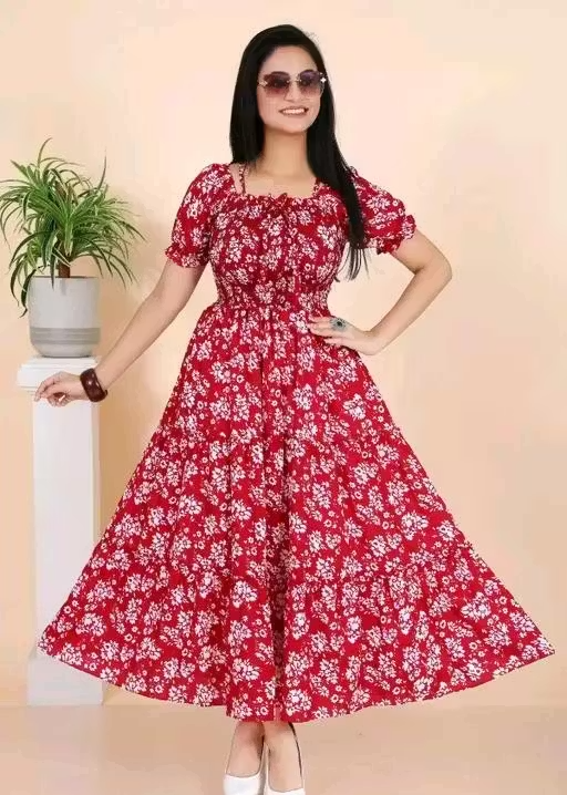 Trendy Women Fashion Printed Maxi Dress