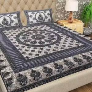 Jaipuri Cotton Double Bedsheet with 2 Pillow Covers