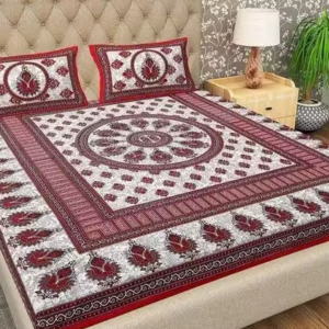 Jaipuri Cotton Double Bedsheet with 2 Pillow Covers