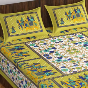 Trendy Jaipuri Double Bedsheet with 2 Pillow Covers