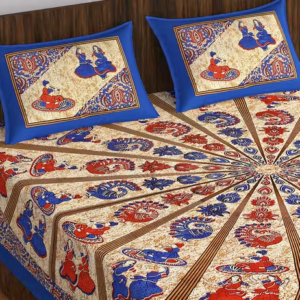 Trendy Jaipuri Double Bedsheet with 2 Pillow Covers
