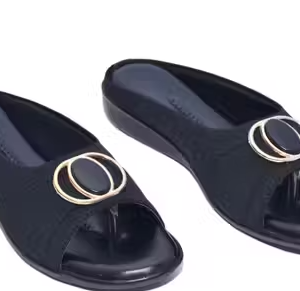 Women Black Flat Sandal & Flip Flops