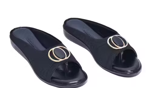 Women Black Flat Sandal & Flip Flops