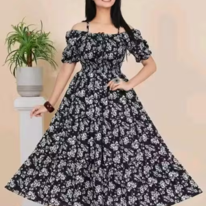 Trendy Women Fashion Printed Maxi Dress