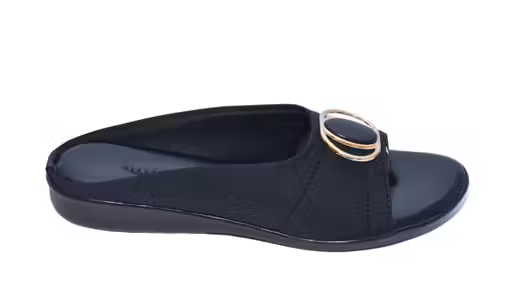 Women Black Flat Sandal & Flip Flops - Image 2