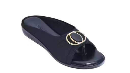 Women Black Flat Sandal & Flip Flops - Image 3