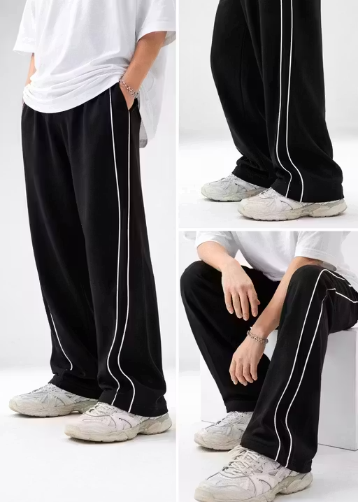 Men’s Black Track Pants – Loose Fit Joggers