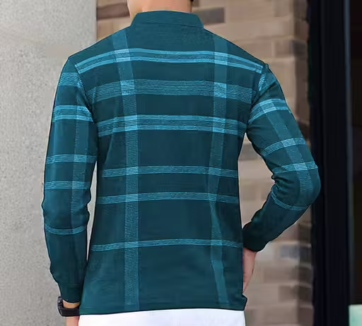 Men's Checked Cotton T-Shirt - Image 2