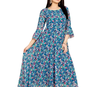 Women Georgette Digital Printed Kurti Gown