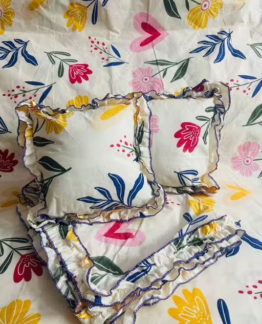 Double Bedsheet Set with Frill Design