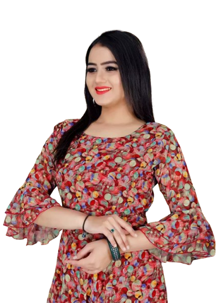 Women Georgette Printed Kurti Gown