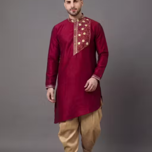 Men Silk Dhoti & Kurta Set