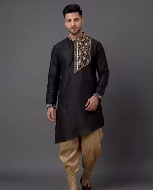 Men Silk Dhoti & Kurta Set