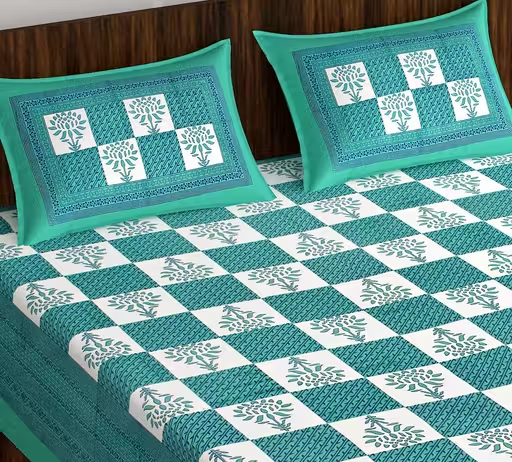 Cotton Double Bedsheet with 2 Pillow Covers