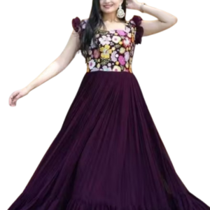 Women Georgette Embroidered Anarkali Maxi Gown